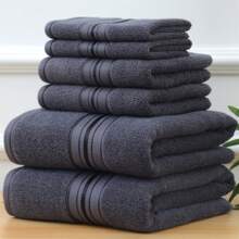 Bộ khăn tắm khách sạn sang trọng 6 món, bao gồm 2 khăn mặt, 2 khăn tay, 2 khăn tắm, mềm mại, thấm hút tốt, thích hợp cho phòng tắm, khách sạn, trang trí phòng tắm tại nhà SPA - Nhiều màu - Xem 16