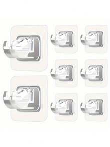 4 件可调节窗帘杆和毛巾杆支架 - 无需钻孔，易于安装，适用于家用窗帘和毛巾悬挂的可扩展支架