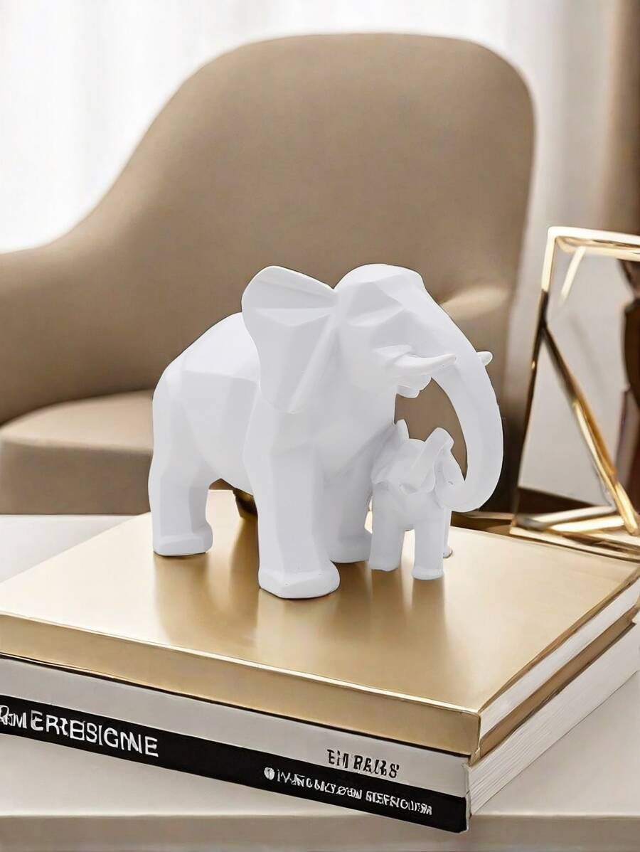 1 tượng voi nhỏ, đồ trang trí phong thủy, đồ trang trí nhà cửa, vật trang trí nhỏ, thu hút tài lộc, quà sinh nhật tuyệt vời. - Nhiều màu - Xem 1