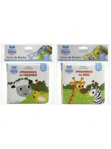 Kit 2 Bath Books For Children Fun And Learning In The Bath! - Fazendinha + Amiguinhos do Zoo - View 1