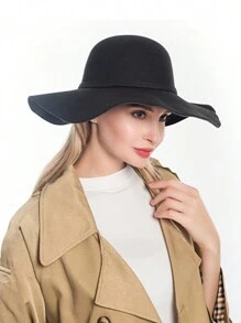 1 件女士纯色蝴蝶结装饰钟形帽，冬季保暖防风防水软呢帽，厚实可爱时尚休闲优雅复古街头风格百搭太阳帽，适合户外、滑雪、骑自行车、旅行、派对、日常使用 - MM1543 - 查看 6