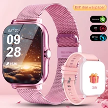 1pc Smart Watch For Men & Women With Metal Band & Additional Silicone Strap, 1.83" Touchscreen, Calling Function, Alarm, Message Reminder, Multi-Sport Modes, Step & Calorie Counter, USB Charging, Compatible With Android & IOS - 240P TFT Display, 180mAh Lithium-Ion Battery, Suitable As Holiday Gift