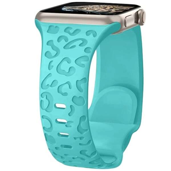 Unbeinst 1 pezzo Cinturino per orologio in silicone morbido con stampa leopardata compatibile con Ultra Watch Series 10, 9, 8, 7, SE, 6, 5, 4, 3, 2, 1