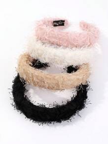 1 szt. Elegancka opaska z frędzlami, gąbczasta siateczka do włosów, ozdoba do włosów w stylu vintage, odpowiednia do codziennego noszenia i na prezent - Wielokolorowe - Zobacz 2