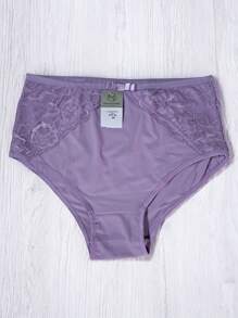 Kit 3 Plus Size Lace Panties With High Waist Women's High Waist Plus Size Panties With Lace Details - Multicolor - View 7