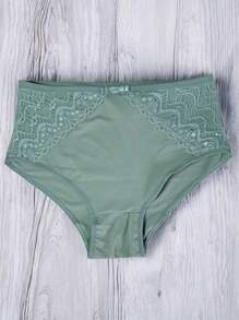 Kit 3 Plus Size Lace Panties With High Waist Women's High Waist Plus Size Panties With Lace Details - Multicolor - View 10