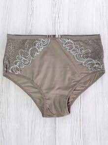 Kit 3 Plus Size Lace Panties With High Waist Women's High Waist Plus Size Panties With Lace Details - Multicolor - View 5