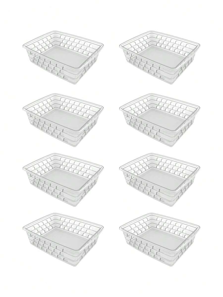 Kit 8 Multipurpose Organizer Basket G Uninjet For Larger Items And Versatility At Home Or Office In A Wide And Resistant Design That Facilitates Organization - 無色 - 查看 1