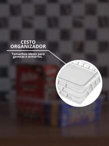 Kit 8 Multipurpose Organizer Basket G Uninjet For Larger Items And Versatility At Home Or Office In A Wide And Resistant Design That Facilitates Organization - 無色 - 查看 7