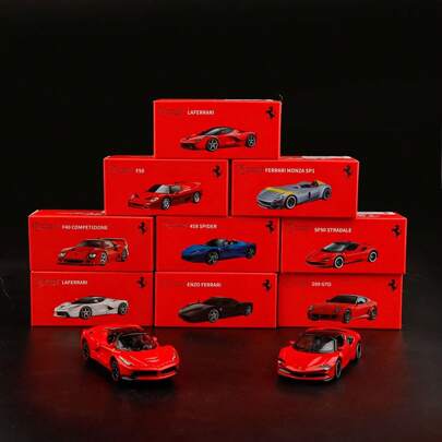  Bburago仿真1：64合金法拉利系列跑车模型儿童玩具车摆件回力汽车模型男孩玩具节日礼物