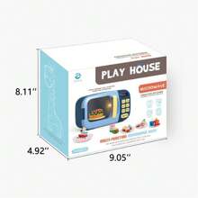 31 Pcs Microwave Playset With Light Sound And Play Foods For Teenagers Pretend Play Kitchen - Pink - View 4