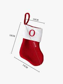 1 件圣诞快乐红色针织字母袜子，刺绣设计，优雅礼品袋适合圣诞节装饰和送礼 - 彩色 - 查看 6