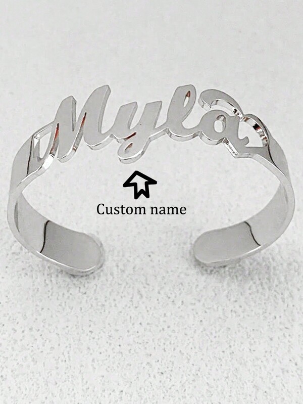 Customized Name Bracelets Women's And Men Stainless Steel Personalized Adjustable Bangle Fashion Wedding Jewelry Mother's Day Gift Gifts For Women ,Fashionable, Simple, Casual, San Francisco, Colorful, Football Mom, Secret Love, Personalized, Unique, Gift, Her Ideal Gift For Girlfriend, Mom, Family, Friends, Daughter, Anniversary, Birthday, Daily Outfit, Dance, Mother's Day, Valentine's Day, Graduation, Wedding