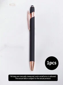定制款 1/2/3/5/10/20/30 支装豪华个性化多功能圆珠笔，可定制文字/Logo，玫瑰金金属材质，触感柔软，铝合金笔杆，中号笔尖，电容式触控笔，带触摸屏触控设计，DIY，企业礼品 - 黑色 - 查看 11