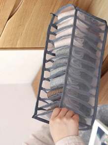 3件套尼龙内衣隔层整理器，袜子，内衣和婴儿服装多隔层抽屉整理器（灰色）