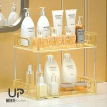 Acrylic Decorative Shelf Organizer Makeup Holder Double Multipurpose - Naranja - Ver 1