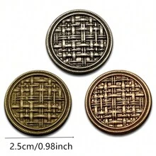 Vintage Antique Brass Buttons 10PCS - Multi-Size 15/20/25mm Circular Metal Sewing Buttons For Blazers, Cardigans, Shirt Cuffs (Spring Summer DIY Fashion Accessories) - Multicolor - View 4