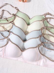 5 pièces de sous-vêtements pour adolescentes avec blocs de couleur, sous-vêtements de croissance confortables, convenant aux filles de 13 à 16 ans