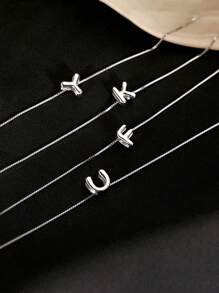 FOREVER QUEEN 1 Vòng tay chữ cái viết tắt cho phụ nữ Vòng tay chữ cái viết tắt bằng bạc Sterling 925 tinh tế cá nhân hóa 26 chữ cái Quà tặng trang sức cho sinh nhật kỷ niệm đám cưới - Bạc - Xem 5