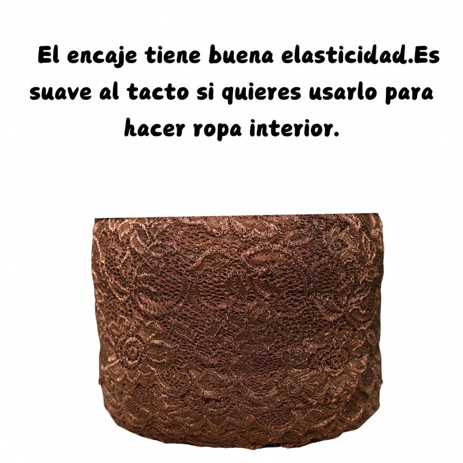 5 Meters Of Two-Tone Lace, 18 Cm Wide, Elastic. - Coffee - View 1