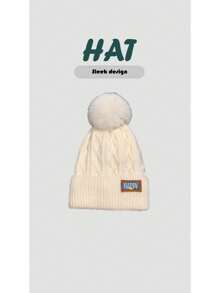 1 bucă căciulă drăguță pentru femei, tip boho, din tricot din poliester, pentru toate anotimpurile