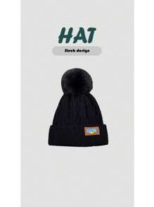 1 bucă căciulă drăguță pentru femei, tip boho, din tricot din poliester, pentru toate anotimpurile