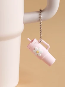 1 件时尚休闲爱彩色花朵钥匙扣创意奶茶杯小吊坠不倒翁钥匙扣杯子钥匙扣水瓶钥匙扣健身配套配件汽车配件包饰学院可爱哥特 Y2k 包饰挂绳带身份证夹汽车配件包饰 - 彩色 - 查看 14
