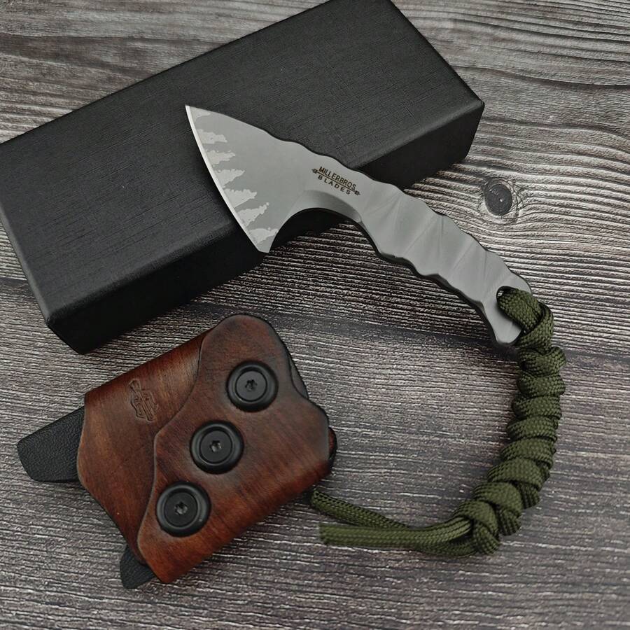 Second Generation Outdoor Multi-Purpose Mini Axe Full Handle Camping Tool Unboxing Knife Kydex Cowhide Scabbard Knives - Total length: 11.5cm Blade length: 4.7cm Handle length: 7.4cm - View 1