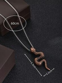 1 件复古大蟒蛇形吊坠项链，适合男士，圣诞节、感恩节、新年、情人节、节日礼物 - 彩色 - 查看 6