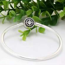 Elegant Sterling Silver Star Zirconia Snake Bone Chain, Suitable For DIY Bracelet, Fashion Jewelry Gift For Women Basic Chain