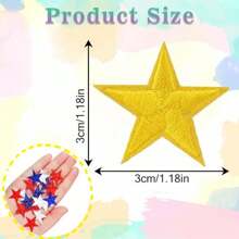 1/3/5/8/10/20/30/50Pcs 3cm/1.18in Mini Star Iron On Patches, Cute Embroidered Applique Iron On/Sew On Patches For Clothing, Jackets, Hats,Backpacks, Jeans - Star style - View 2