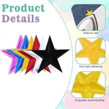 1/3/5/8/10/20/30/50Pcs 3cm/1.18in Mini Star Iron On Patches, Cute Embroidered Applique Iron On/Sew On Patches For Clothing, Jackets, Hats,Backpacks, Jeans - Star style - View 3