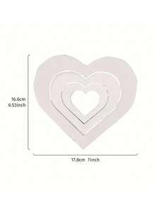 3pcs Wooden Heart-Shaped Decor, 7inch White Heart Holiday Decorations, Romantic Table, Floor Decor For Valentine's Day, Party Photo Props, Engagement/Wedding Background - Multicolor - View 4