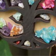 1pc Wooden Display Shelf, American Style Wooden Stand, Wooden Crystal Decor Ornament - Multicolor - View 3