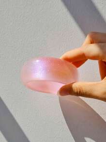 1 件不对称几何形状彩虹全息树脂手链，时尚简约秋冬装饰 - 彩色 - 查看 16