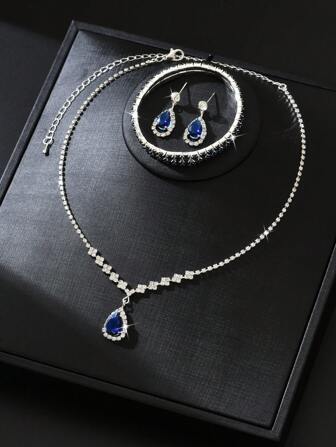 Set de 4 piezas de joyas nupciales bohemias que incluye collar, aretes y pulsera para bodas, fiestas, moda callejera y Acción de Gracias