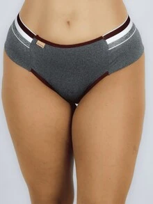Joana Comfortable High Waist Wide Elastic Everyday Panties - Xám - Xem 2