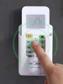 1/2/3 件免钻壁挂式遥控器收纳盒，多功能墙壁收纳盒房间装饰 - 白色 - 查看 2