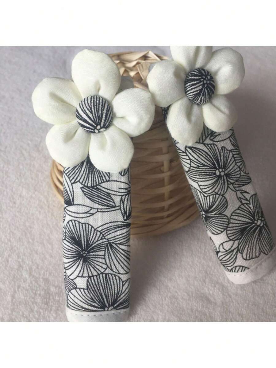 1 chiếc Vỏ bảo vệ chống dầu, chống trượt, chống va chạm thời trang - Găng tay tay vịn tủ lạnh có thiết kế nghệ thuật bằng vải để tăng cường độ bám và độ bền, Túi, Hộp đựng, Lưu trữ - Nhiều màu - Xem 1