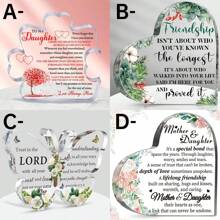 1 pieza Placa acrílica con forma de rompecabezas y soporte de escritorio como regalo para hija - Regalos de hija de madre para cumpleaños, graduación, bodas - Regalos de Acción de Gracias y Navidad para hijas - Para decoración de hogar, habitación o oficina