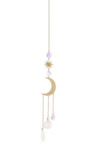1PC/6PCS Artificial Crystal Wind Chime Pendant, Star Moon Lotus Sun Prism Ball Light Catcher, Home Room Decoration, Window Light Collection Pendant, Outdoor Wedding Party Supplies Rama Decoration,Home Decor ,Room Decor,Wall Decor Gifts Birthday Graduation E-I-D