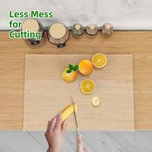 1 pièce Grand format 45 x 35 cm Planche à découper en acrylique transparent pour la cuisine, planche à découper antidérapante pour couper les légumes, les fruits, la viande, le pain, convient pour la cuisine, la table à manger, la rentrée scolaire