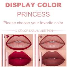 DUNUF DUNUF Set de 6 lápices delineadores de labios, acabado aterciopelado mate, de fácil aplicación