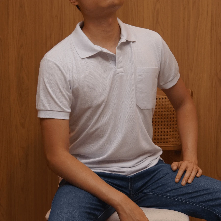 Men's Basic Polo Shirt With Pocket - Blanco - Ver 1