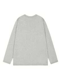 女士宽松休闲日式印花长袖T恤，百搭秋冬