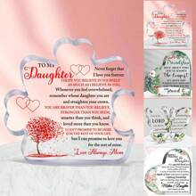 1 pieza Placa acrílica con forma de rompecabezas y soporte de escritorio como regalo para hija - Regalos de hija de madre para cumpleaños, graduación, bodas - Regalos de Acción de Gracias y Navidad para hijas - Para decoración de hogar, habitación o oficina