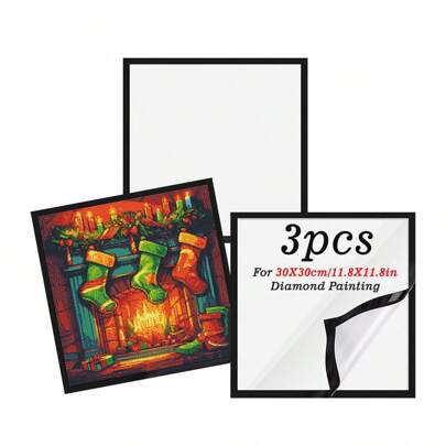3/6/12 pezzi di cornici magnetiche per il diamante painting, tele per il diamante painting di misure multiple in pollici, cornici adesive morbide per l'arte del diamante per decorare pareti e finestre