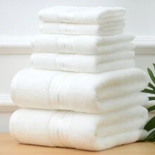 Bộ khăn tắm khách sạn sang trọng 6 món, bao gồm 2 khăn mặt, 2 khăn tay, 2 khăn tắm, mềm mại, thấm hút tốt, thích hợp cho phòng tắm, khách sạn, trang trí phòng tắm tại nhà SPA - Nhiều màu - Xem 8