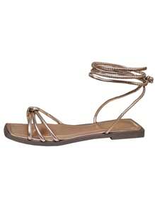 Women's Flat Sandals With Ties On The Leg, Summer Fashion Ref. 034/1002 - 銅色 - 查看 2