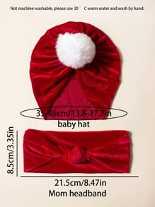 1 mũ cho bé + 1 băng đô cho mẹ Phụ kiện tóc kết hợp cho cha mẹ và con cái, Phụ kiện tóc cho bé và mẹ cùng màu, Phụ kiện tóc Giáng sinh, Đạo cụ chụp ảnh Giáng sinh vui vẻ, Quà tặng Giáng sinh - Nhiều màu - Xem 9